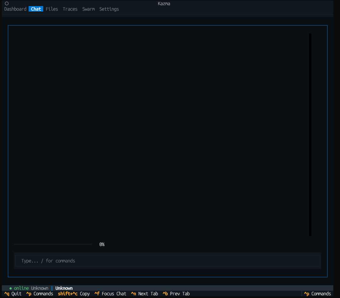 Kazma TUI Chat view